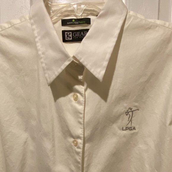 LPGA 100 % cotton nanotex white shirt with sz XL - Picture 2 of 6